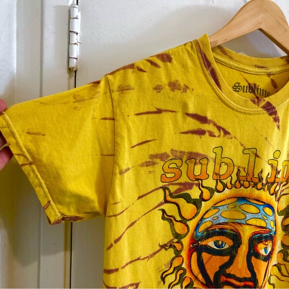 Sublime Short Sleeve Tie-Dye T-Shirt Flaming Sun Mushroom Long Beach Size Small. - Picture 5 of 12